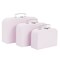 Set of 3 Different Sizes of Paperboard Suitcases with Metal Handles, Decorative Cardboard Storage Boxes (Lavender)